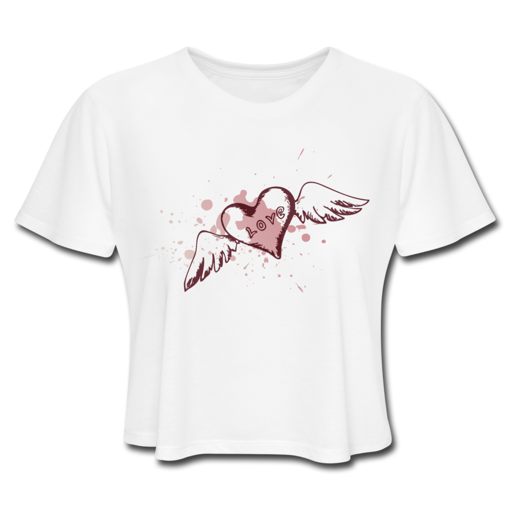 Wings Of Love Cropped Tee White Loyalty Vibes