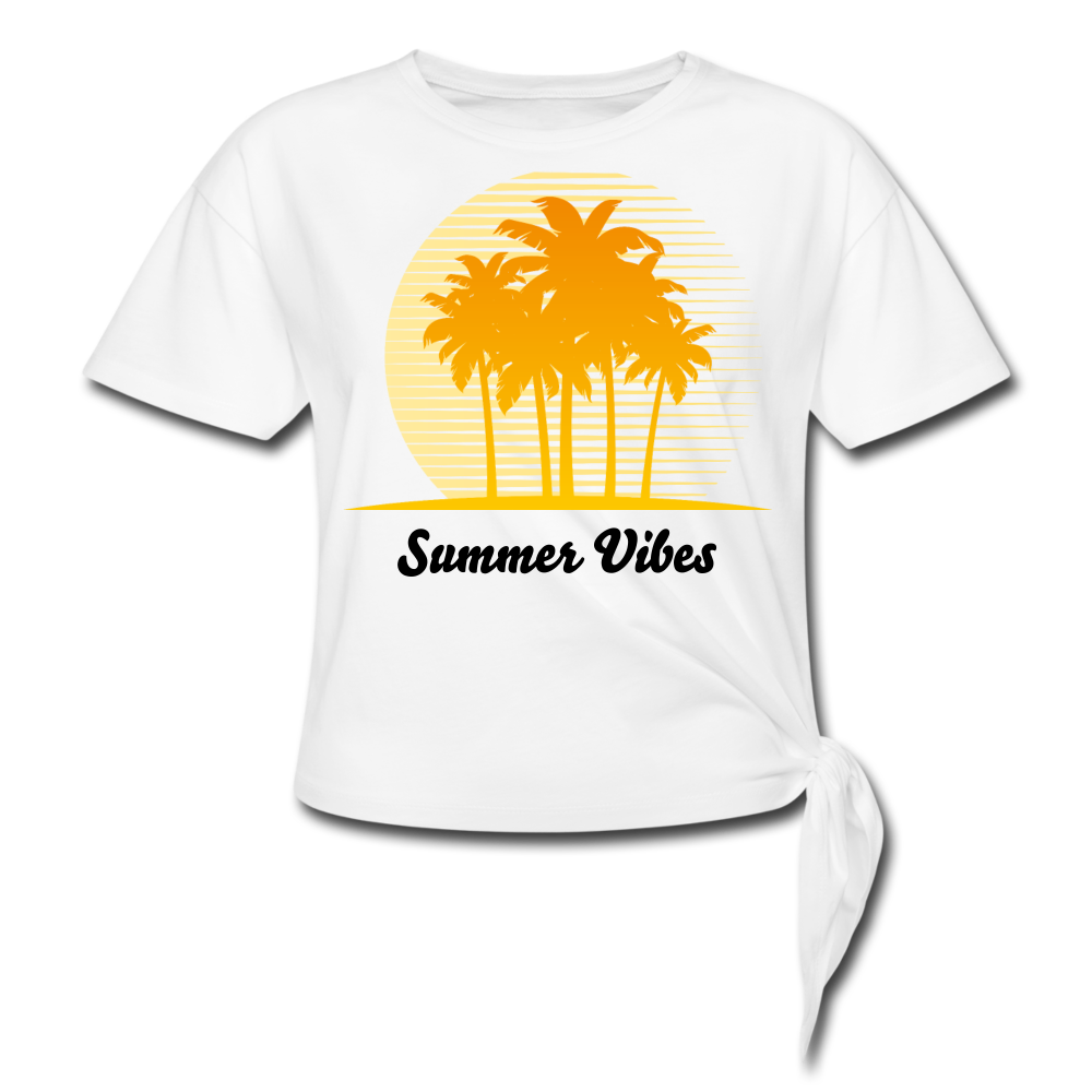 Summer Vibes Knotted Crop Top white Loyalty Vibes