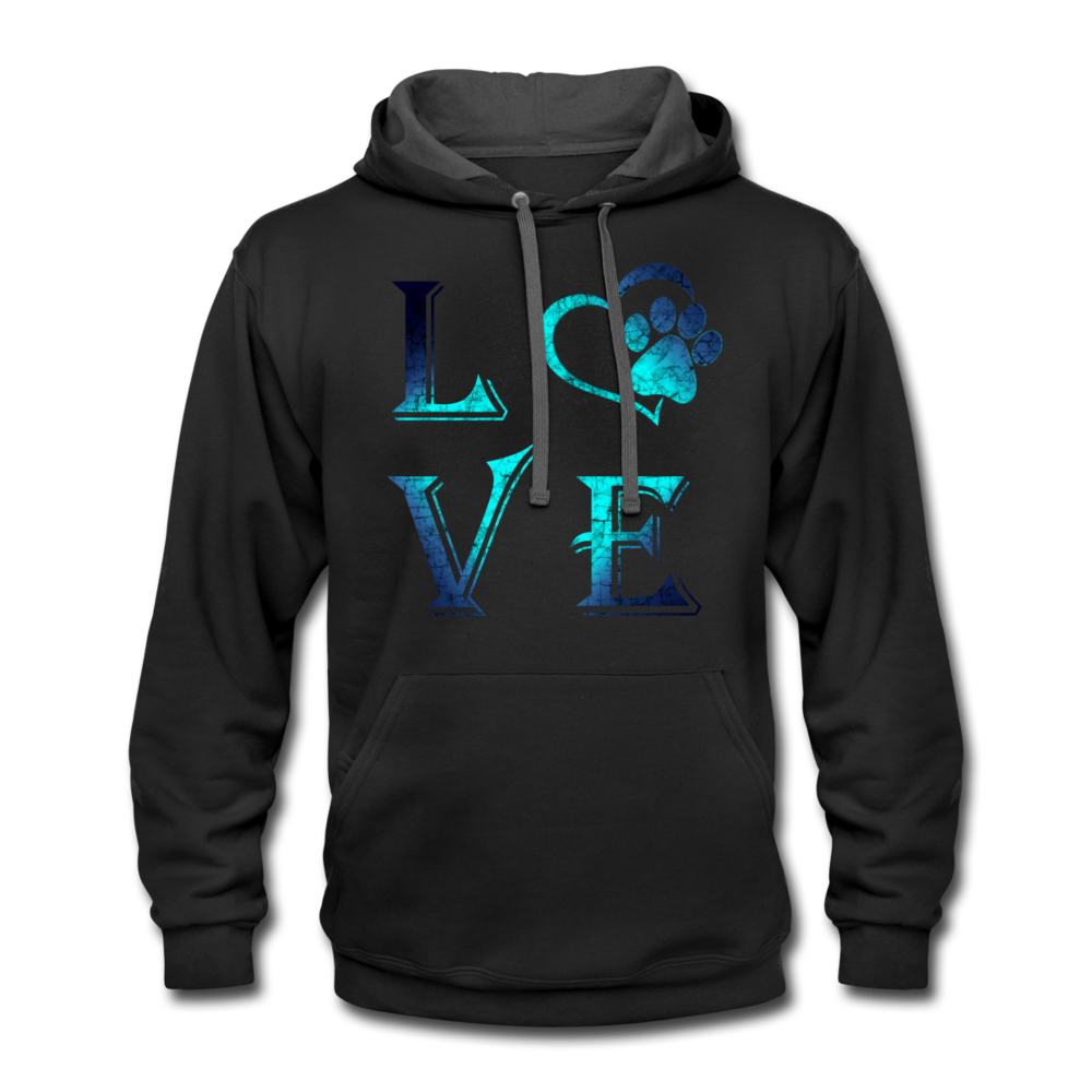 Loyalty Vibes Paw Print Hoodie black asphalt