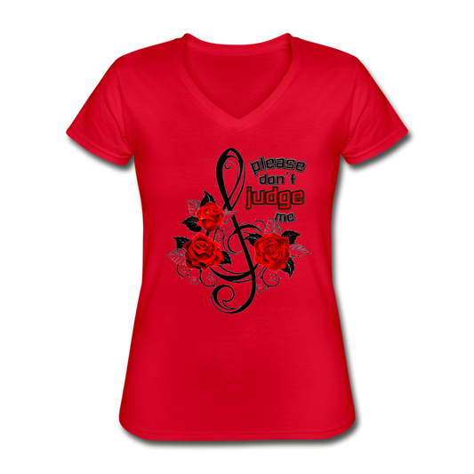 Without Judgements V-Neck Tee red Loyalty Vibes