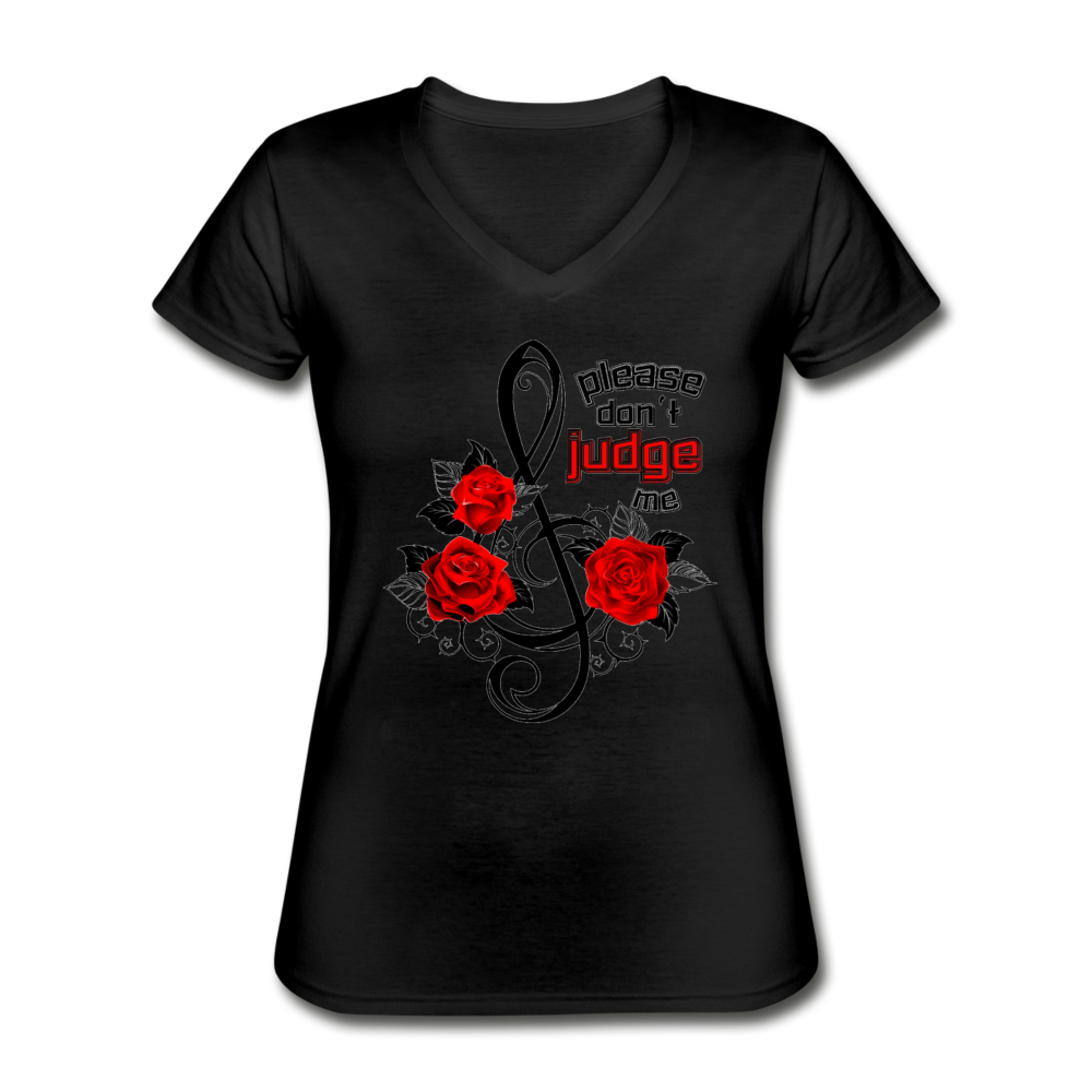 Loyalty Vibes Without Judgements V-Neck Tee black