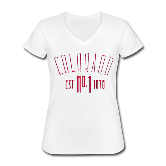 Women's Colorado V-Neck Tee white Loyalty Vibes