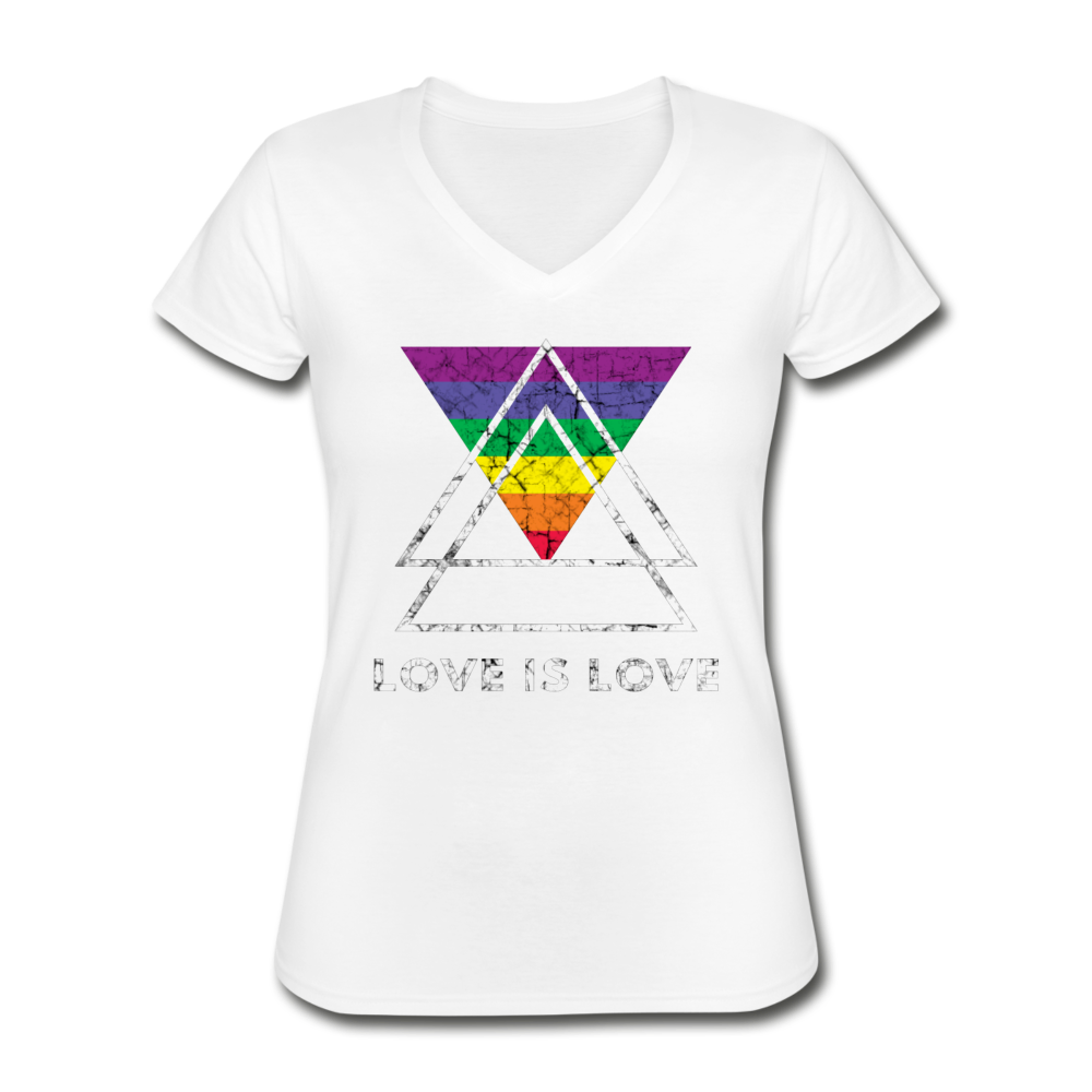 Love Is Love V-Neck Tee white - Loyalty Vibes