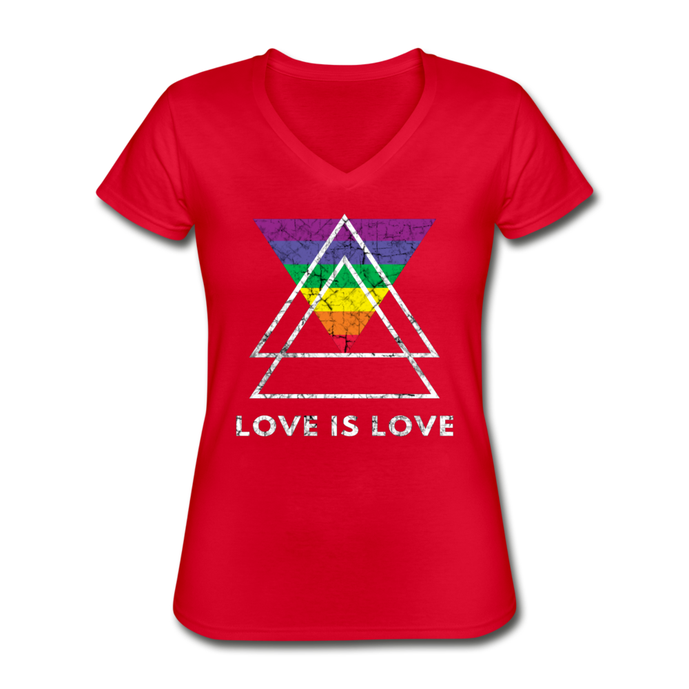 Love Is Love V-Neck Tee red - Loyalty Vibes