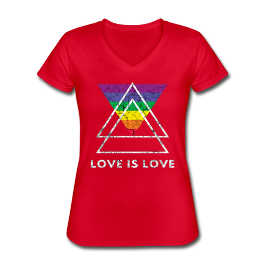 Love Is Love V-Neck Tee red Loyalty Vibes