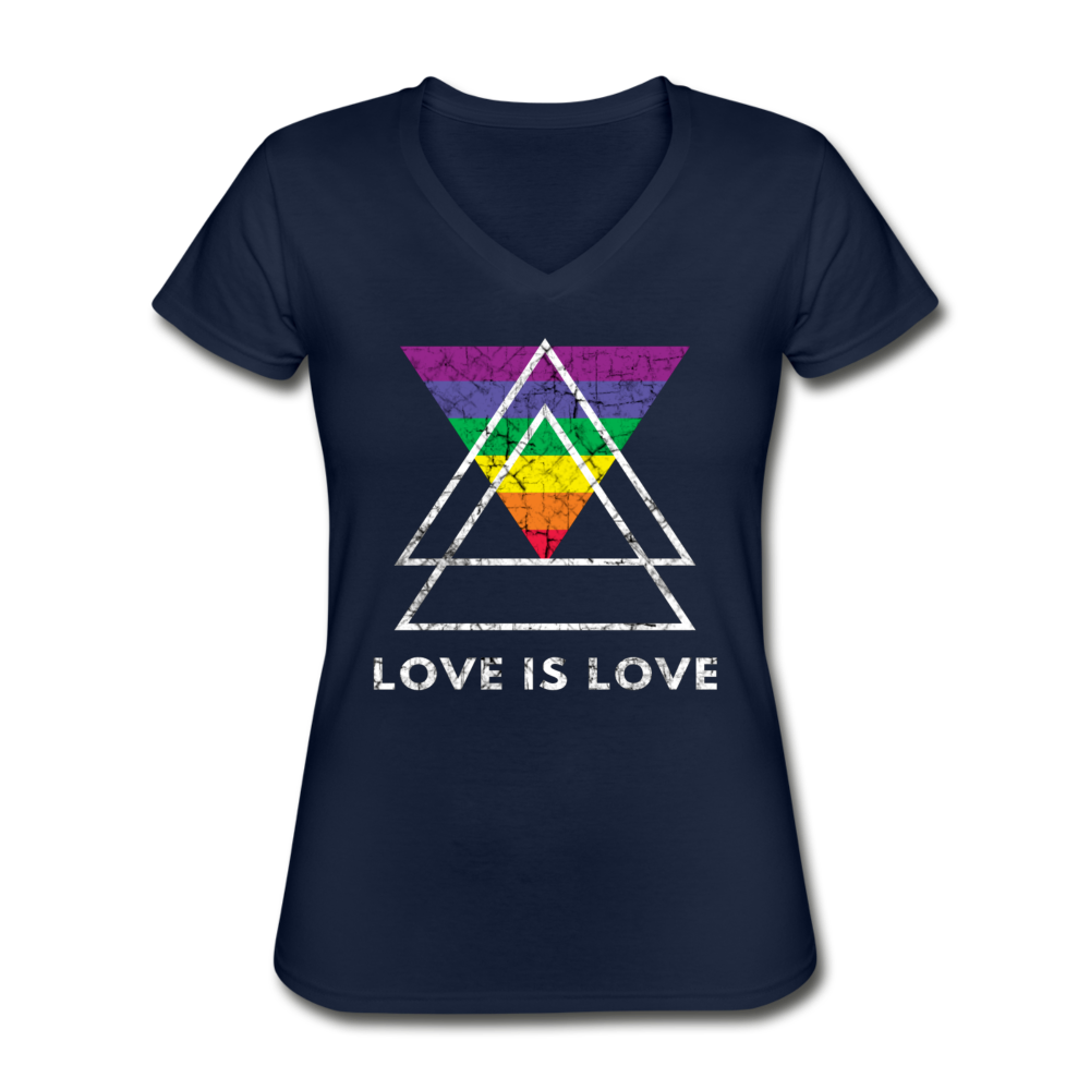 Love Is Love V-Neck Tee navy - Loyalty Vibes