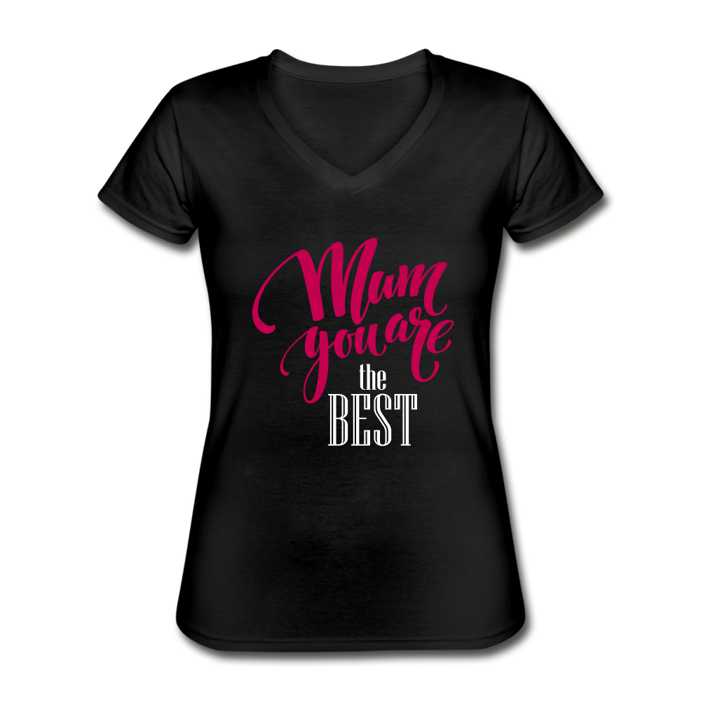Loyalty Vibes Best Mum V-Neck Tee black