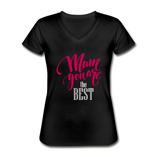 Best Mum V-Neck Tee black Loyalty Vibes
