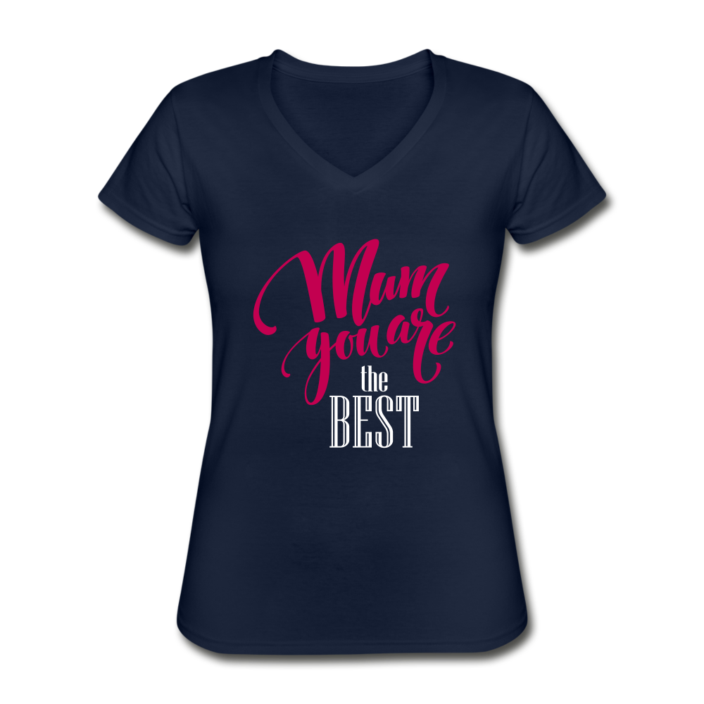 Loyalty Vibes Best Mum V-Neck Tee navy