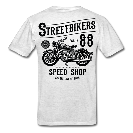 Biker 88 Motorcycle T-Shirt Light Heather Gray Loyalty Vibes