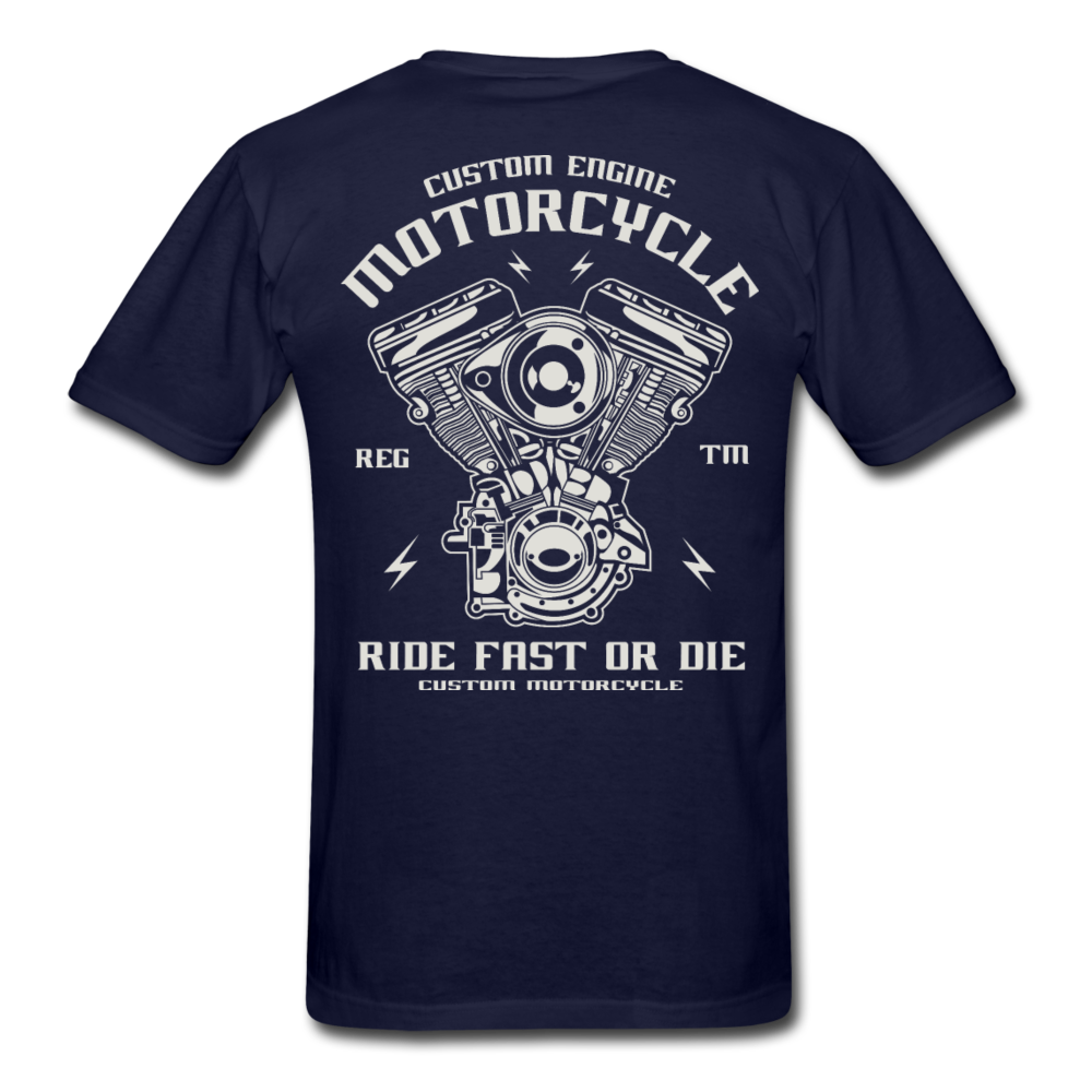 Rev N Ride Motorcycle T-Shirt navy - Loyalty Vibes