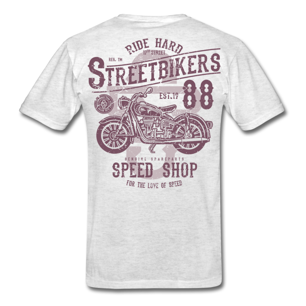 Vintage Style Motorcycle T-Shirt light heather gray - Loyalty Vibes