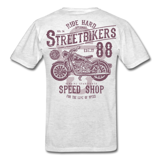 Vintage Style Motorcycle T-Shirt light heather gray Loyalty Vibes