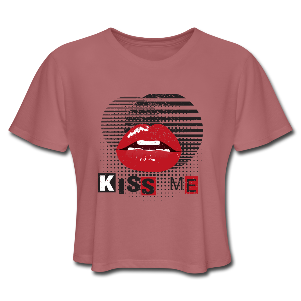 Kiss Me Crop Top mauve Loyalty Vibes