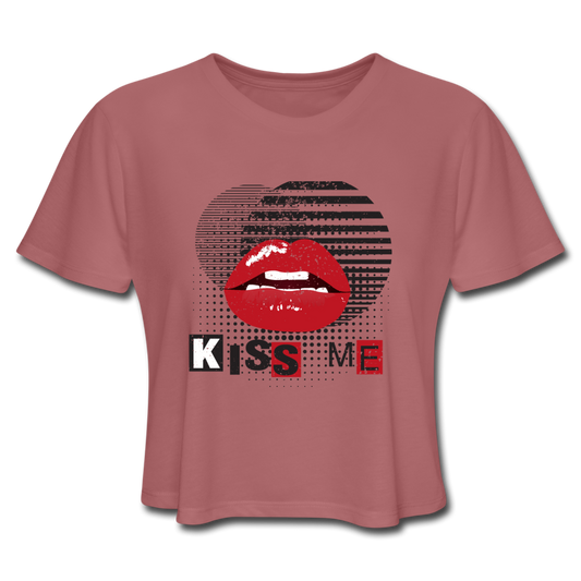 Kiss Me Crop Top mauve Loyalty Vibes