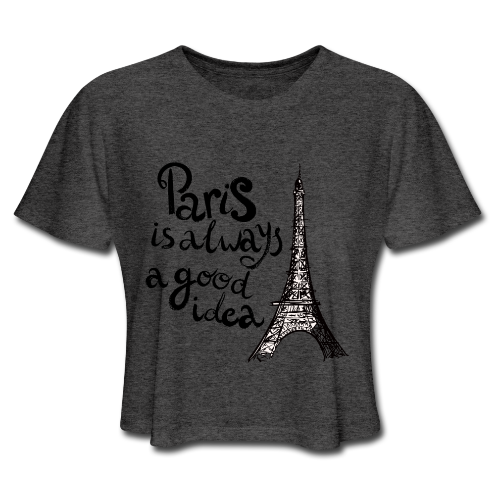 Loyalty Vibes Paris Crop Top Deep Heather