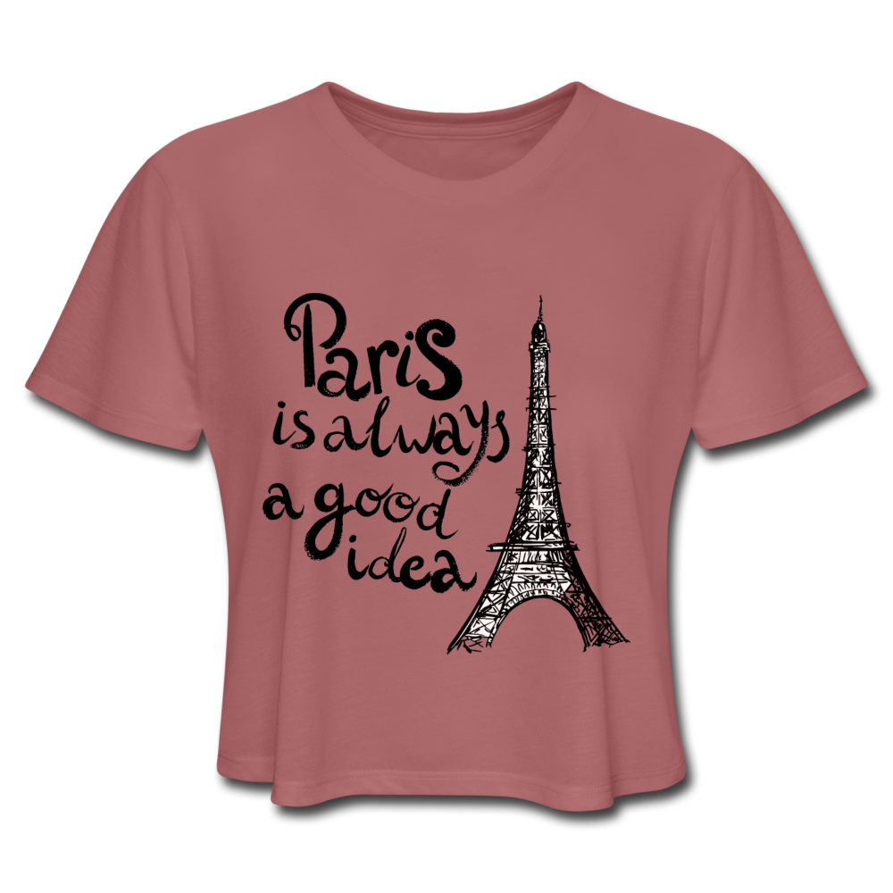Loyalty Vibes Paris Crop Top Mauve