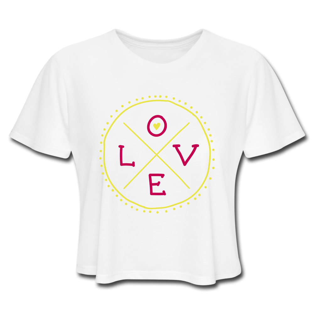 Loyalty Vibes Circle Of Love Crop Top white