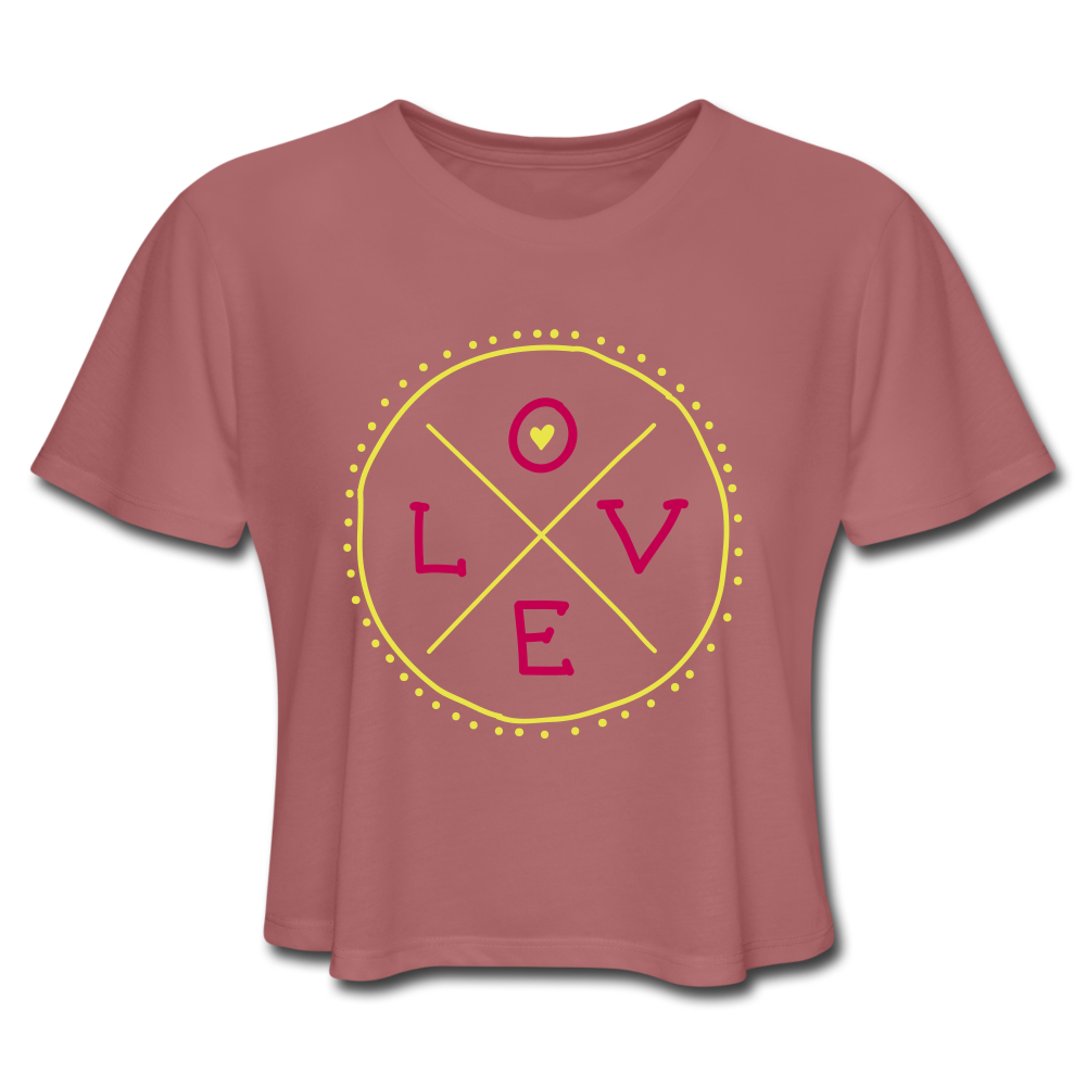 Loyalty Vibes Circle Of Love Crop Top mauve