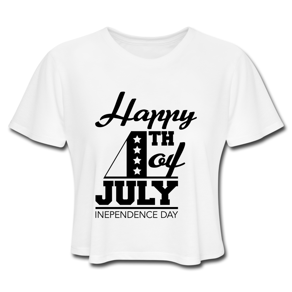 Happy 4th Of July Crop Top white Loyalty Vibes