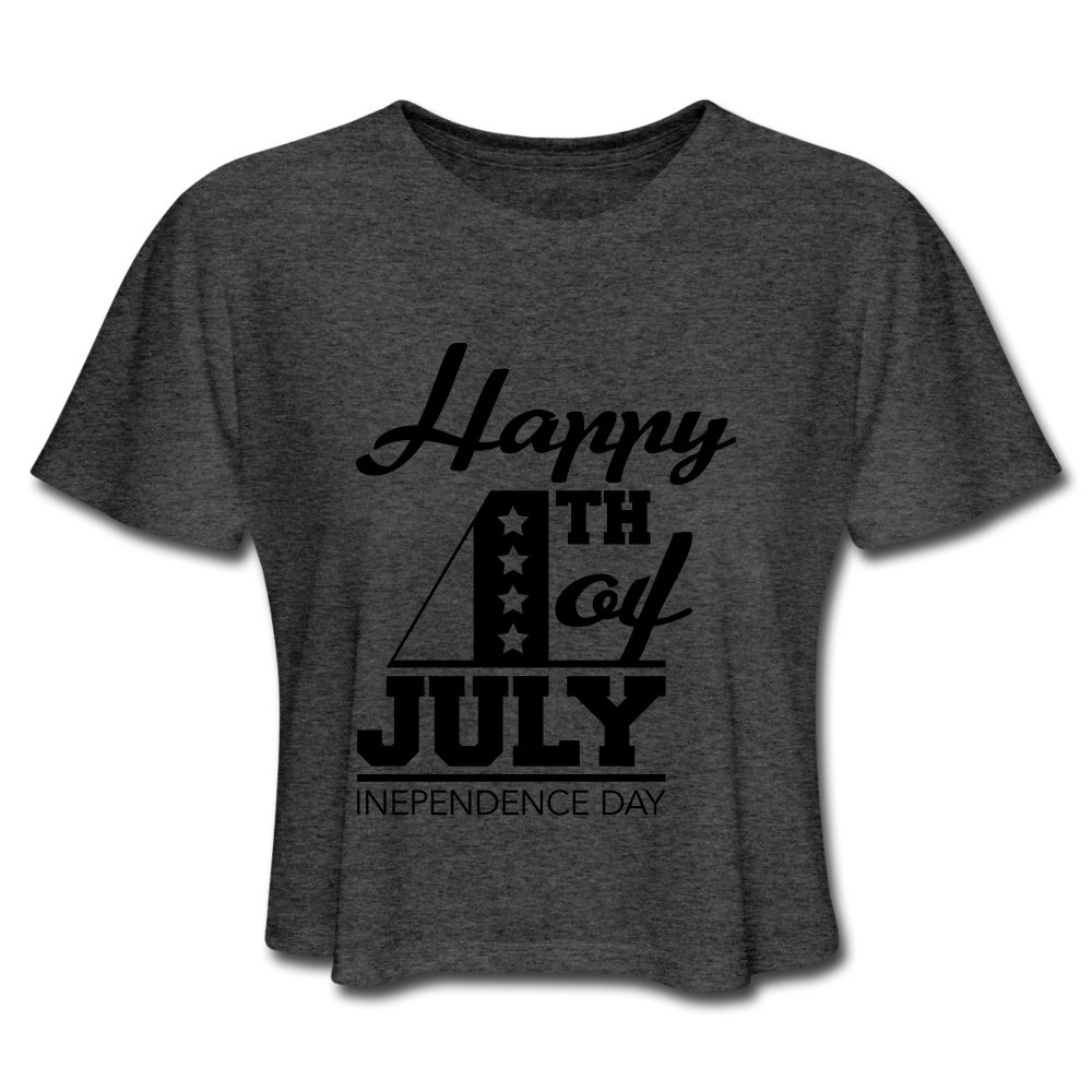Happy 4th Of July Crop Top deep heather Loyalty Vibes