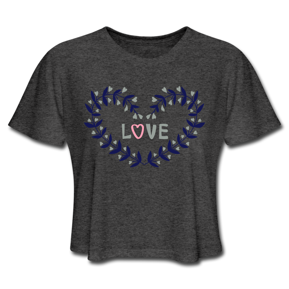 Blossom Of Love Crop Top deep heather Loyalty Vibes