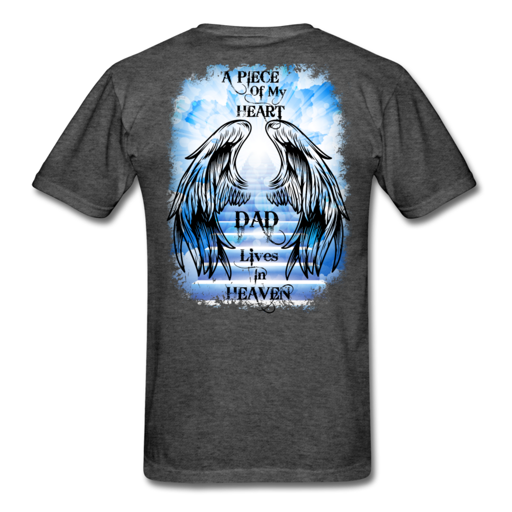 Loyalty Vibes Dad Wings Of Heaven Memorial Tee Heather Black