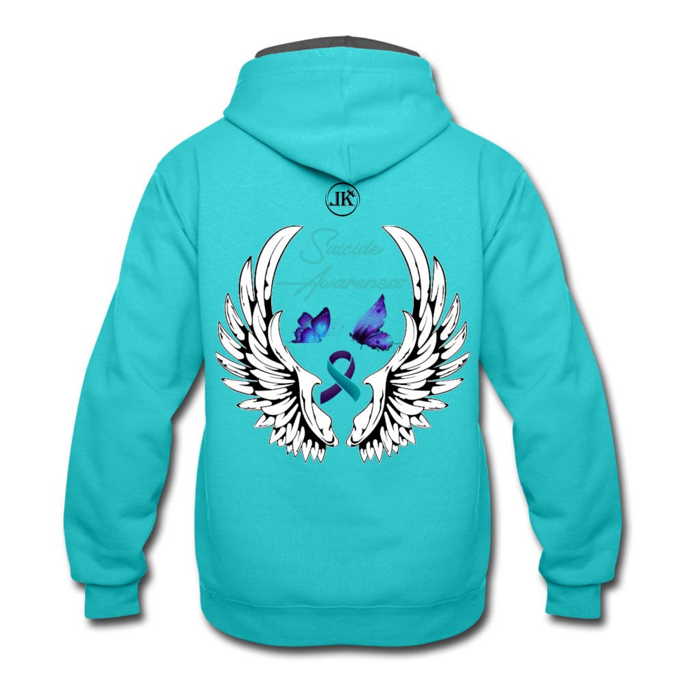 Loyalty Vibes Suicide Battle Hoodie scuba blue asphalt
