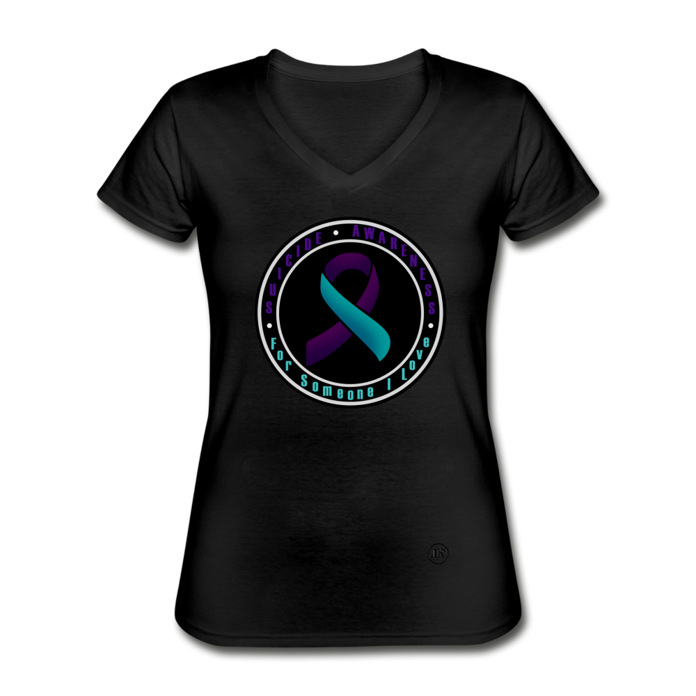 Suicide Prevention Awareness V-Neck Tee black Loyalty Vibes
