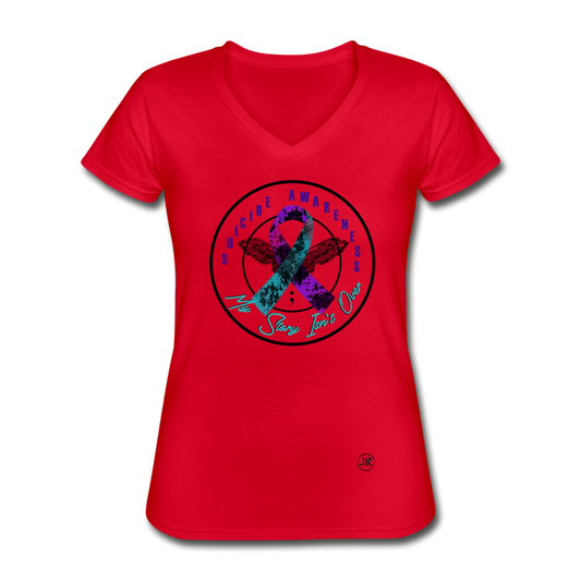 My Story Isn't Over V-Neck Tee red Loyalty Vibes