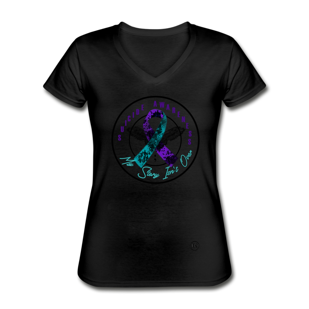 My Story Isn't Over V-Neck Tee black Loyalty Vibes