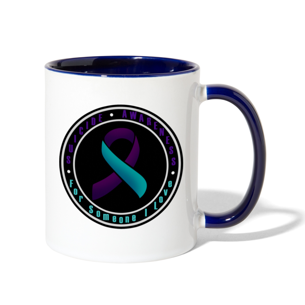 Suicide Prevention Awareness Mug white cobalt blue Loyalty Vibes