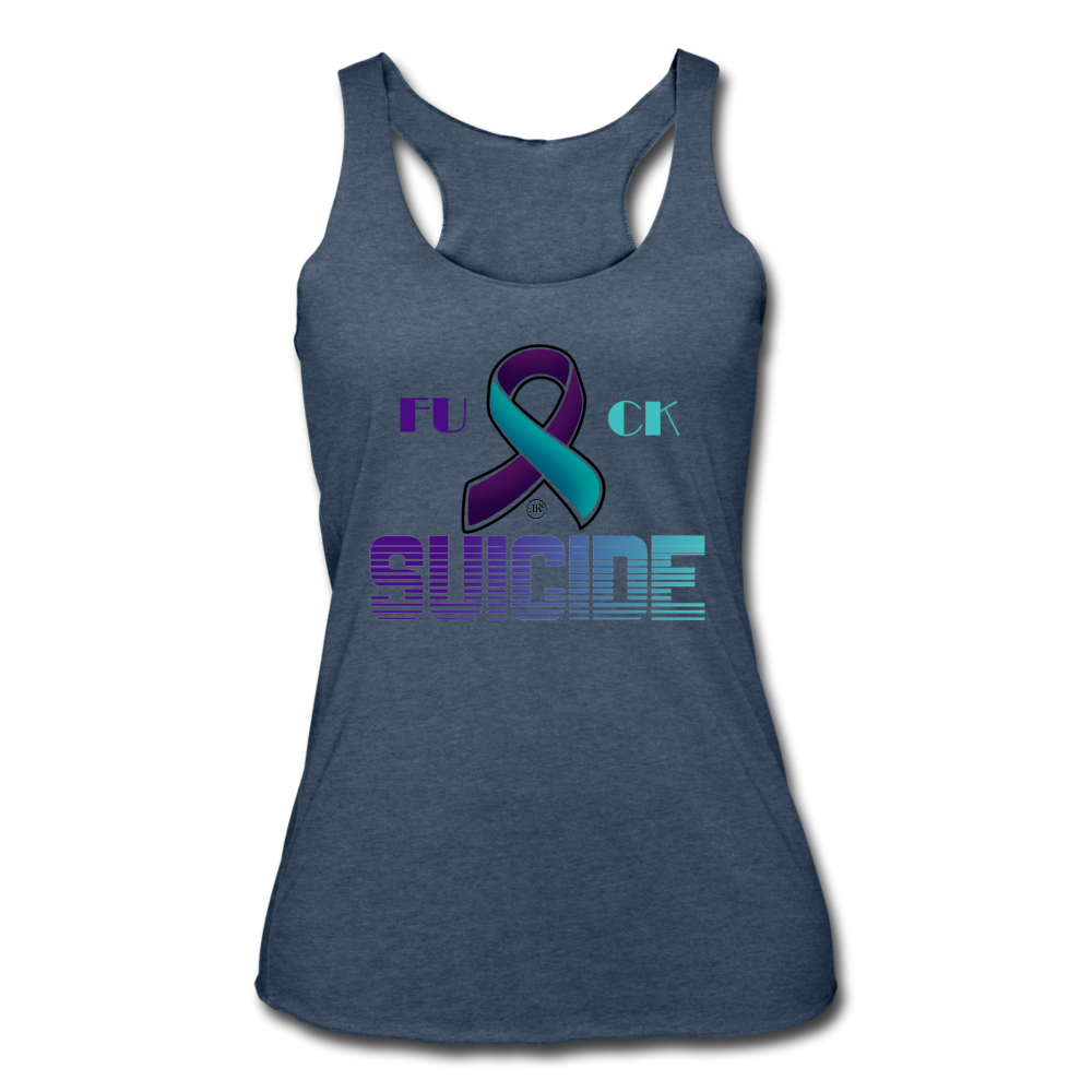 Women's Fk Suicide Racerback Tank Top heather navy Loyalty Vibes