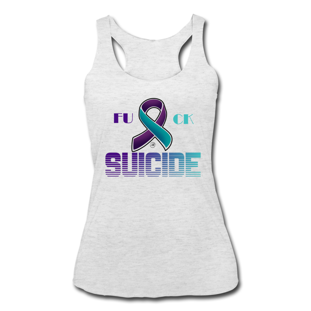 Women's Fk Suicide Racerback Tank Top heather white Loyalty Vibes