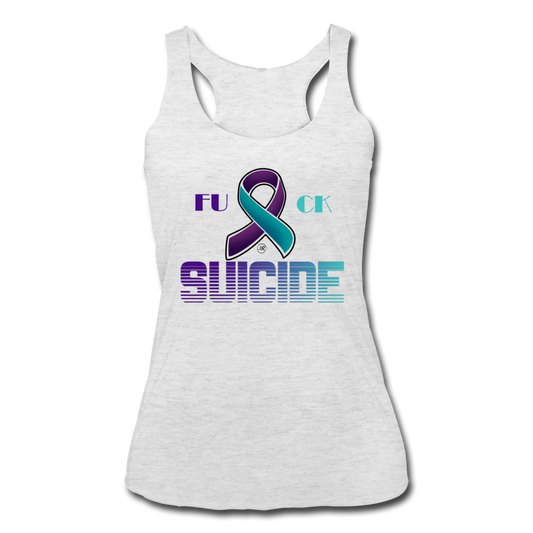 Women's Fk Suicide Racerback Tank Top heather white Loyalty Vibes