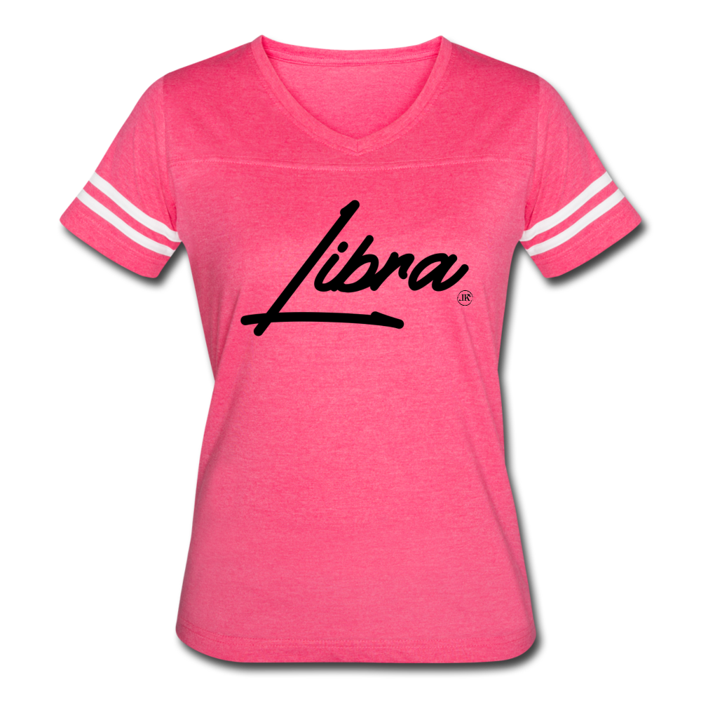 Women’s Sassy Libra Sport T-Shirt vintage pink white - Loyalty Vibes