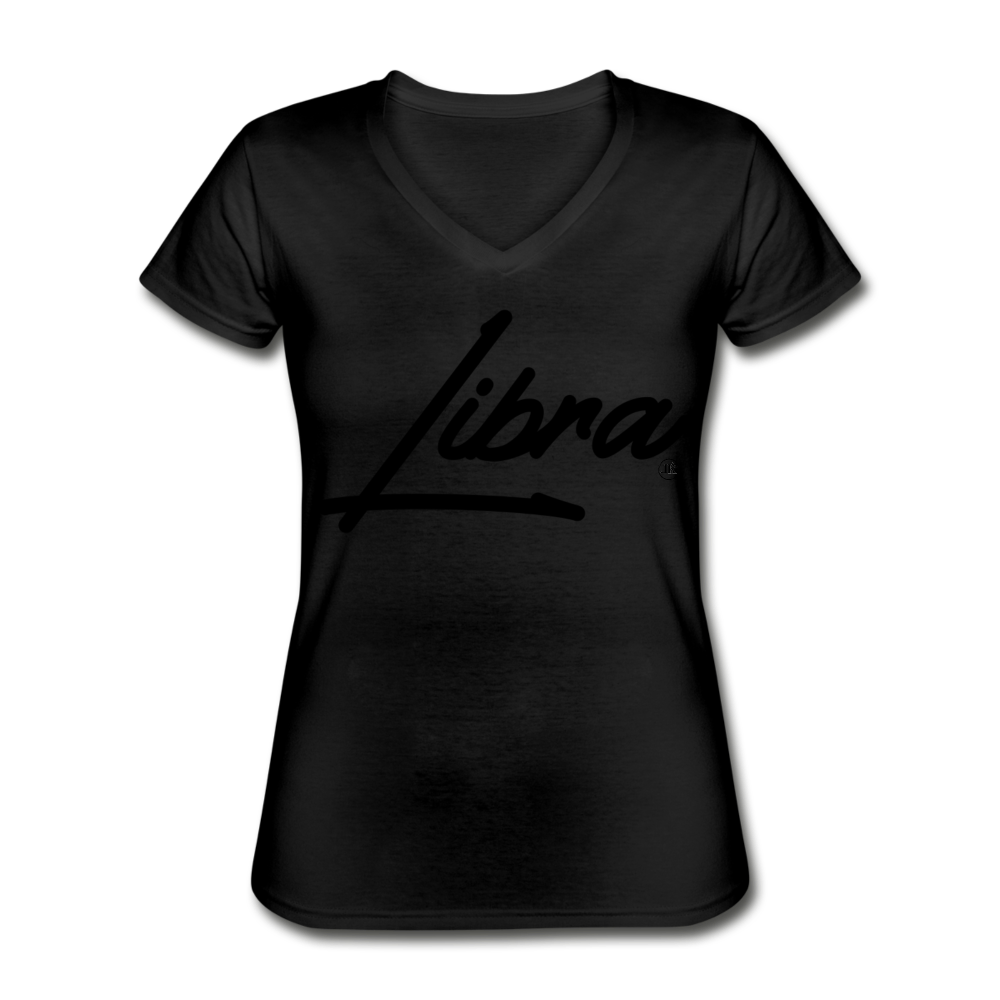Sassy Libra Women's V-Neck Tee black - Loyalty Vibes