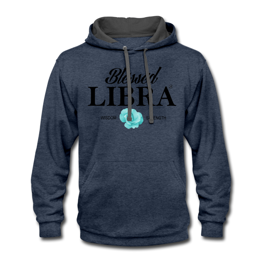 Blessed Libra Men's Hoodie indigo heather asphalt Loyalty Vibes