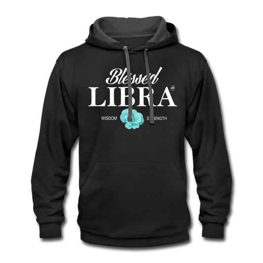 Blessed Libra Men's Hoodie - White black asphalt Loyalty Vibes