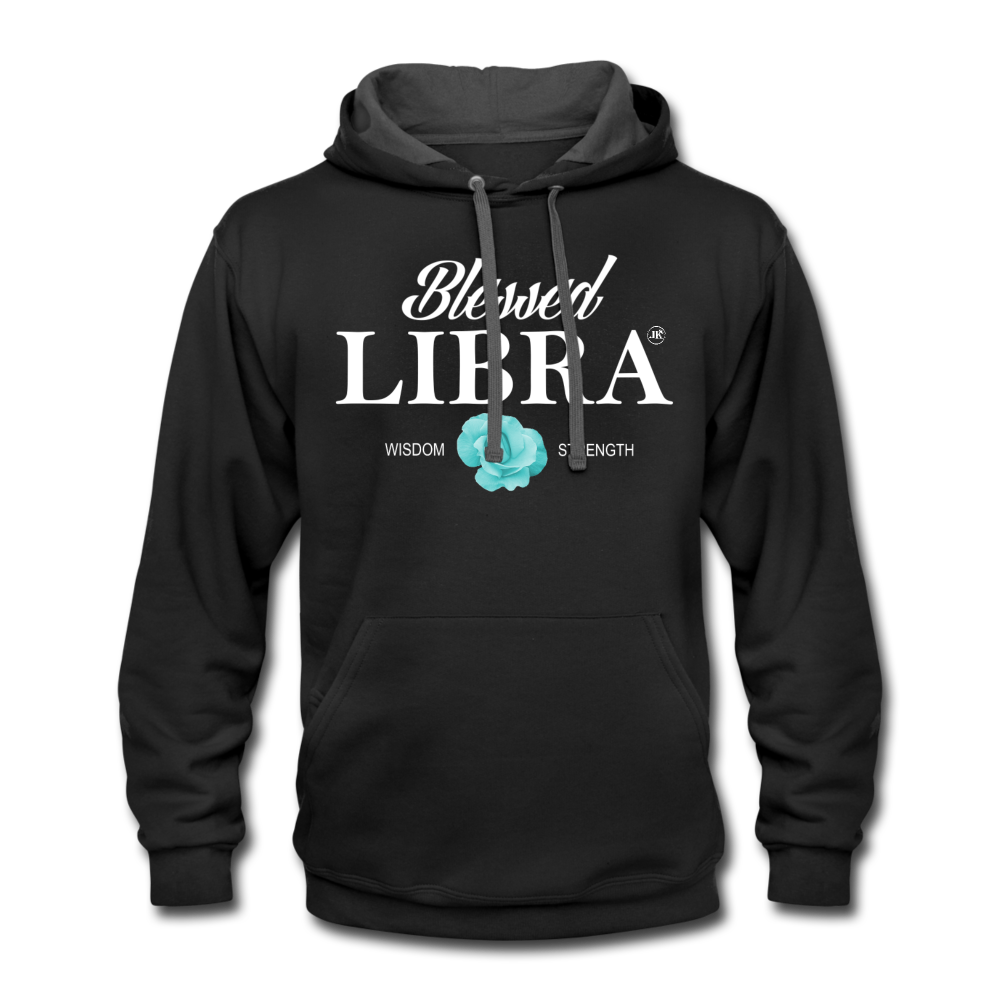Blessed Libra Men's Hoodie - White black asphalt - Loyalty Vibes