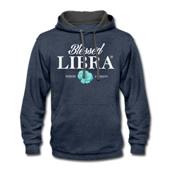 Blessed Libra Men's Hoodie - White indigo heather asphalt - Loyalty Vibes