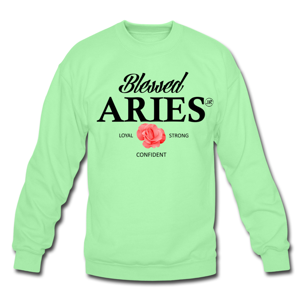 Blessed Aries Unisex Sweatshirt lime Loyalty Vibes