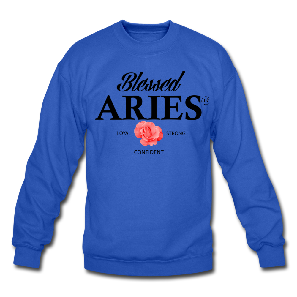 Blessed Aries Unisex Sweatshirt royal blue Loyalty Vibes