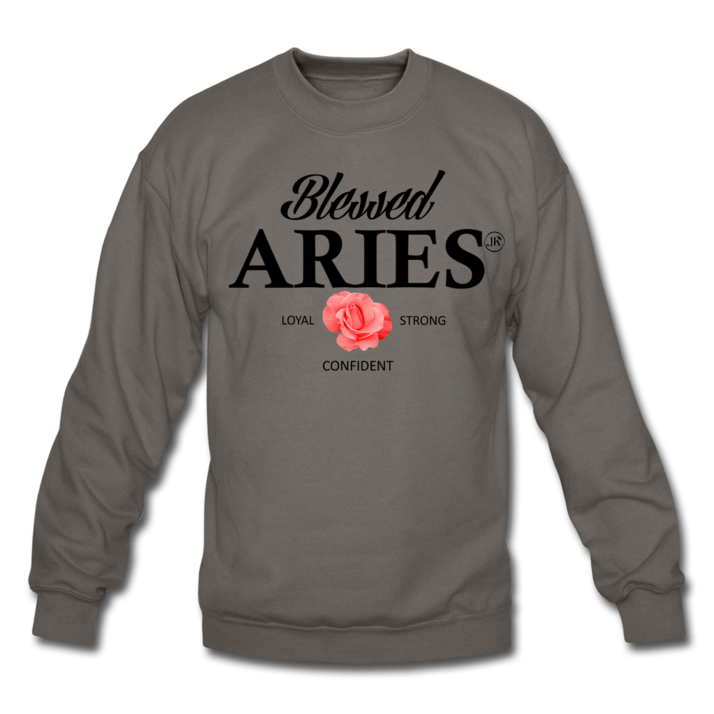 Blessed Aries Unisex Sweatshirt asphalt gray Loyalty Vibes