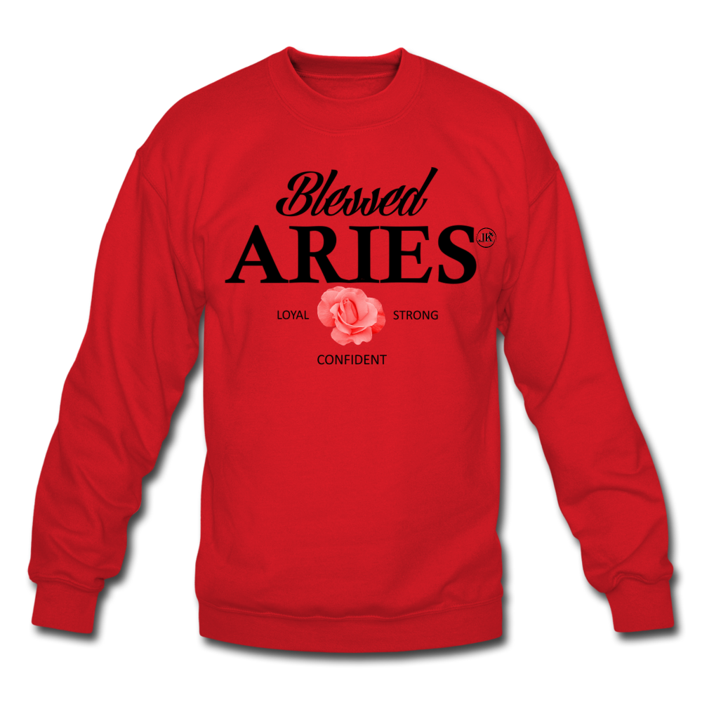 Blessed Aries Unisex Sweatshirt red Loyalty Vibes