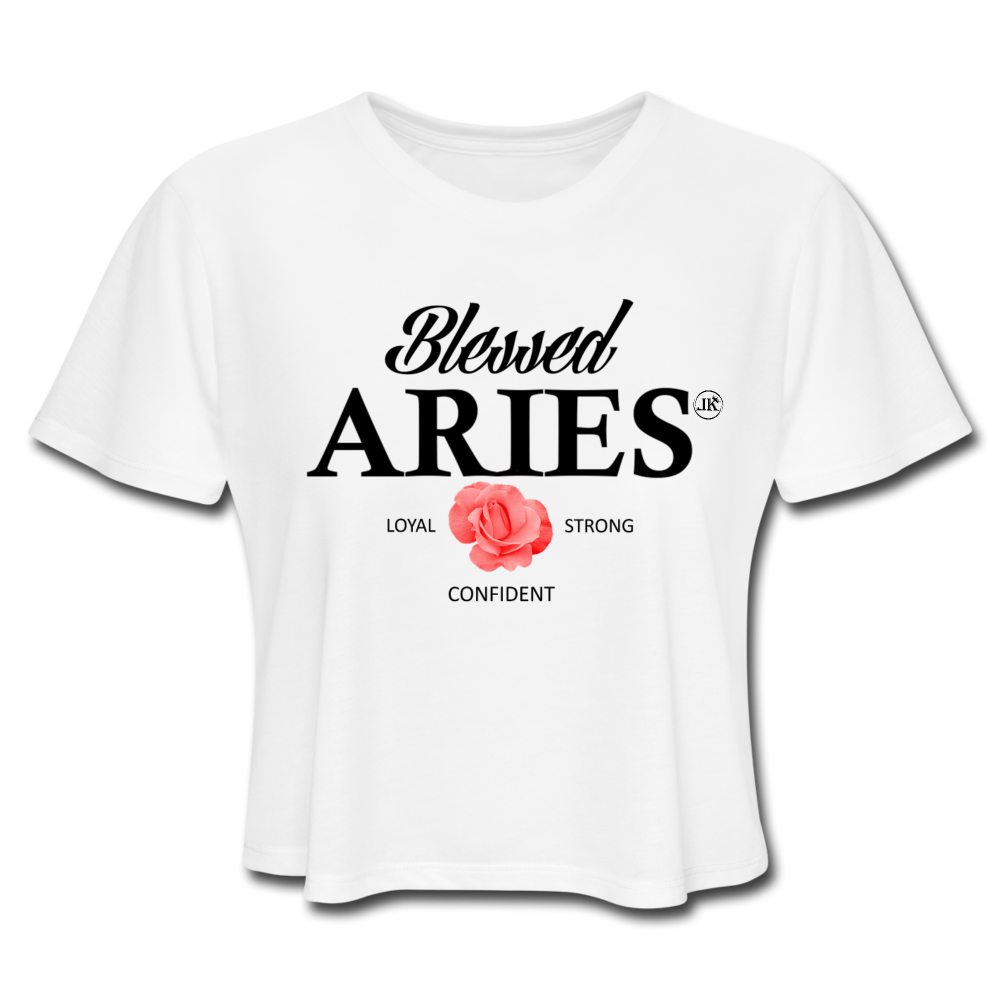 Blessed Aries Women's Cropped T-Shirt white Loyalty Vibes