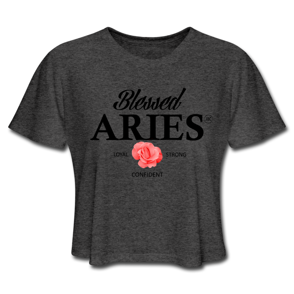 Blessed Aries Women's Cropped T-Shirt deep heather Loyalty Vibes