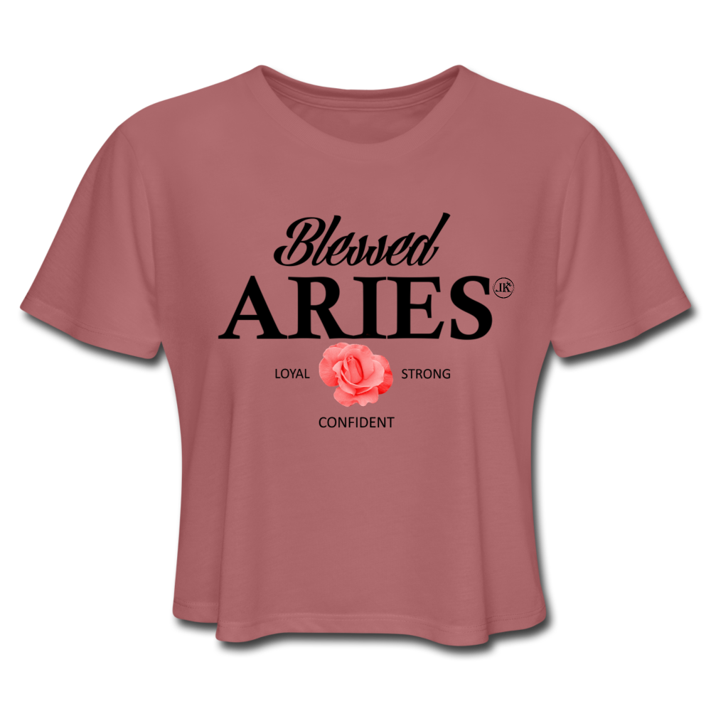 Blessed Aries Women's Cropped T-Shirt mauve Loyalty Vibes