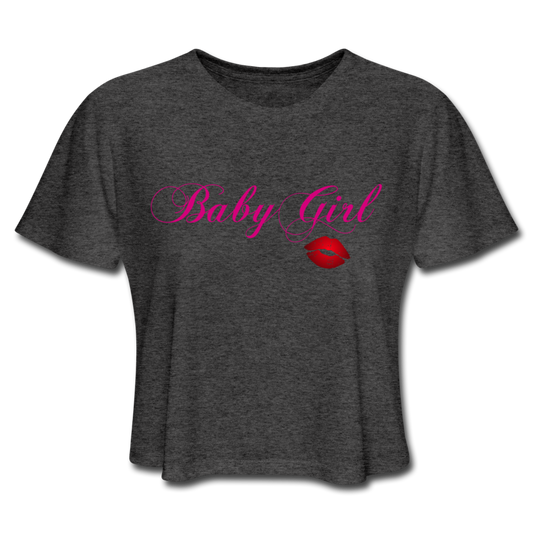 BabyGirl Cropped Tee deep heather Loyalty Vibes