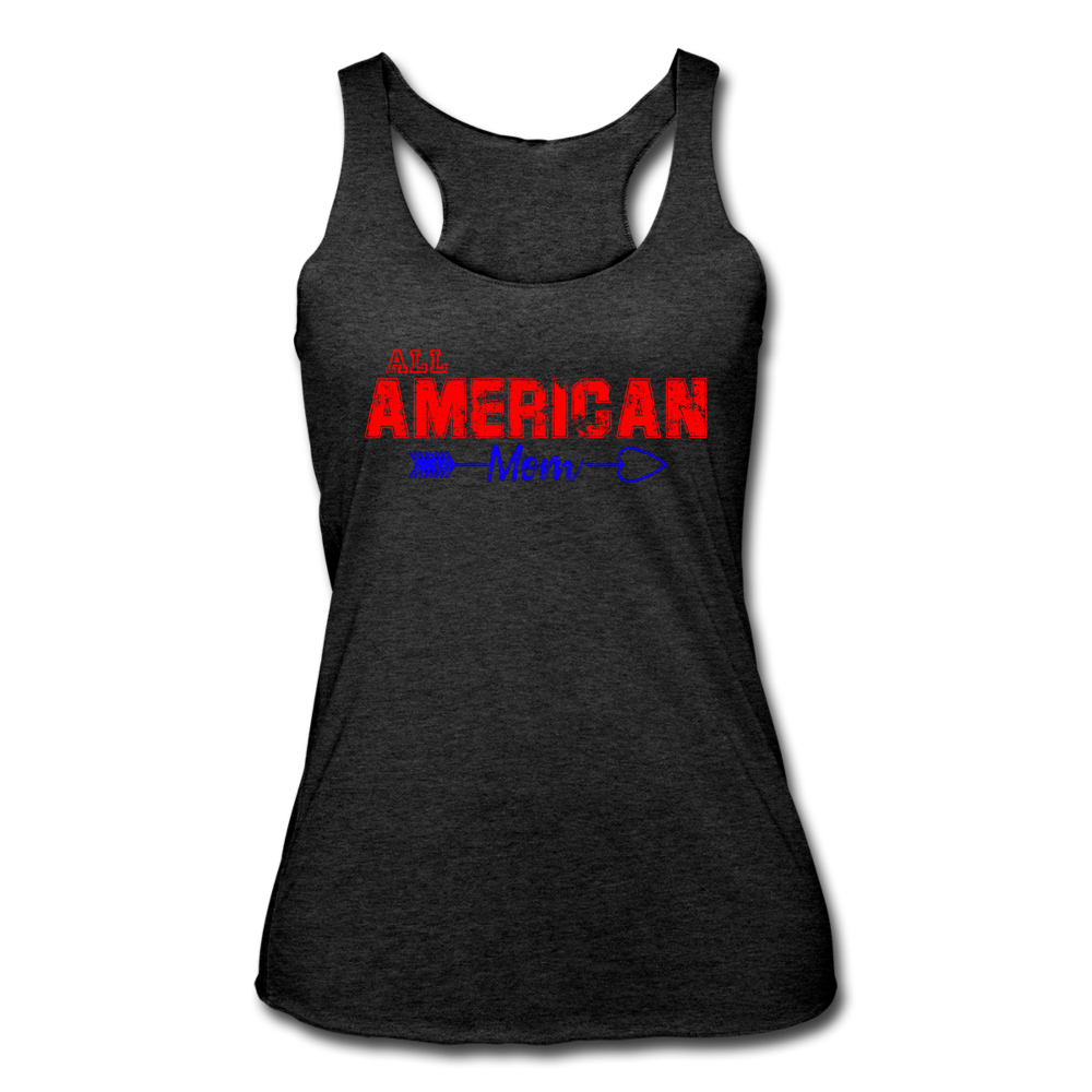 All American Mom Women's Athletic Tank Top heather black - Loyalty Vibes